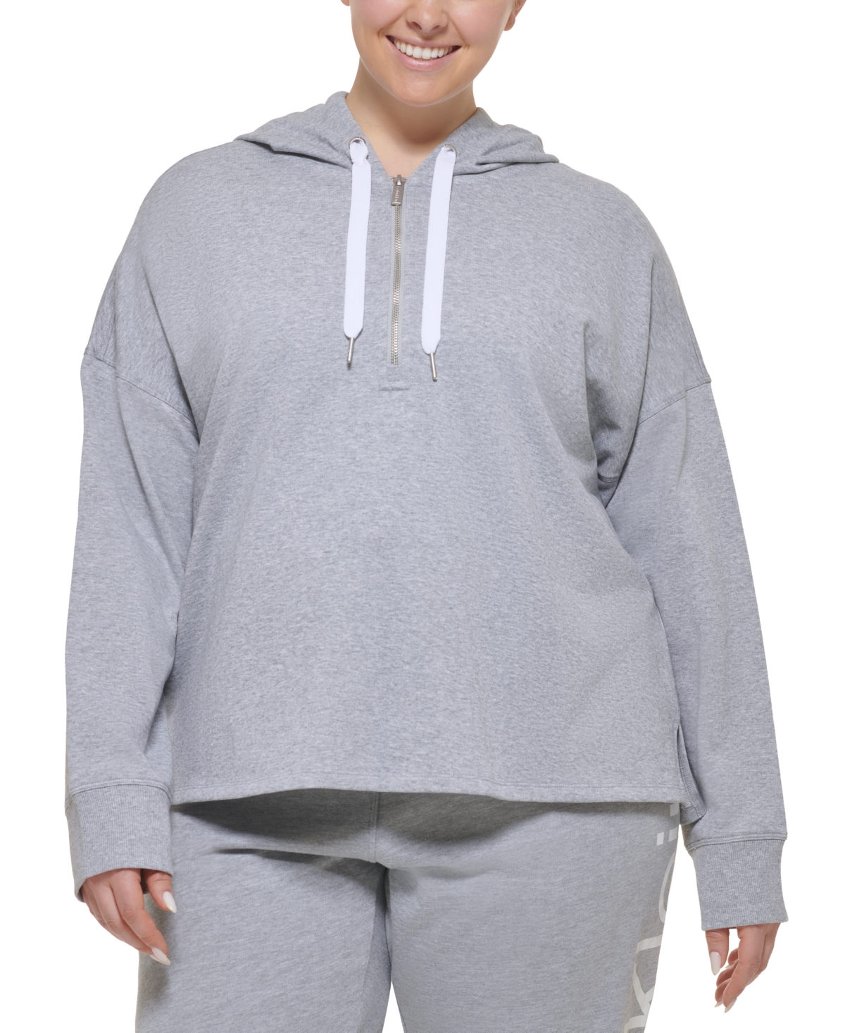Calvin Klein Performance Plus Size Half Zip Pullover Hoodie Pearl Grey Heather 3X